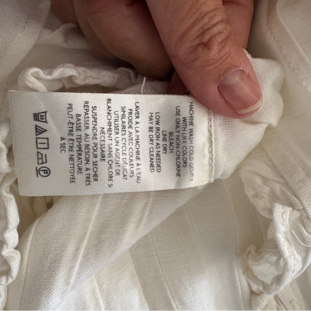 Anthropologie Cream Ruffled V-Neck maxi dress/ coverup - Picture 5 of 6